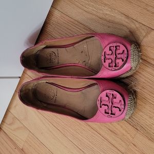 Tory Burch Hot Pink Leather Reva Espadrilles 6.5